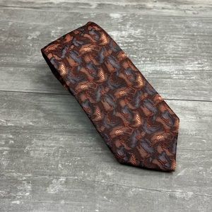 Holland & Holland Copper, Peach & Grey Pattern Silk Tie